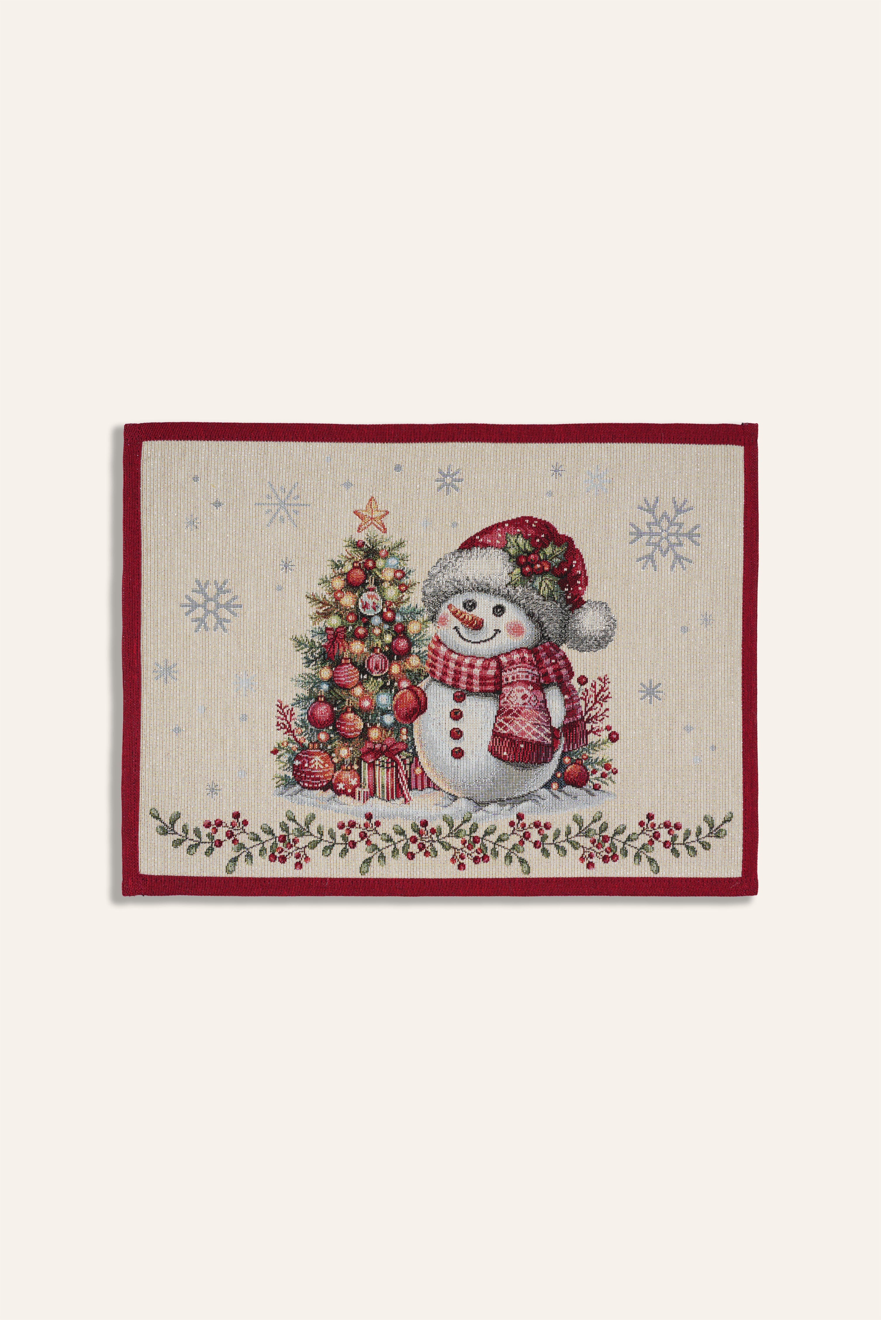 TOVAGLIETTA GOBELIN NATALIZIO PUPAZZO DI NEVE
