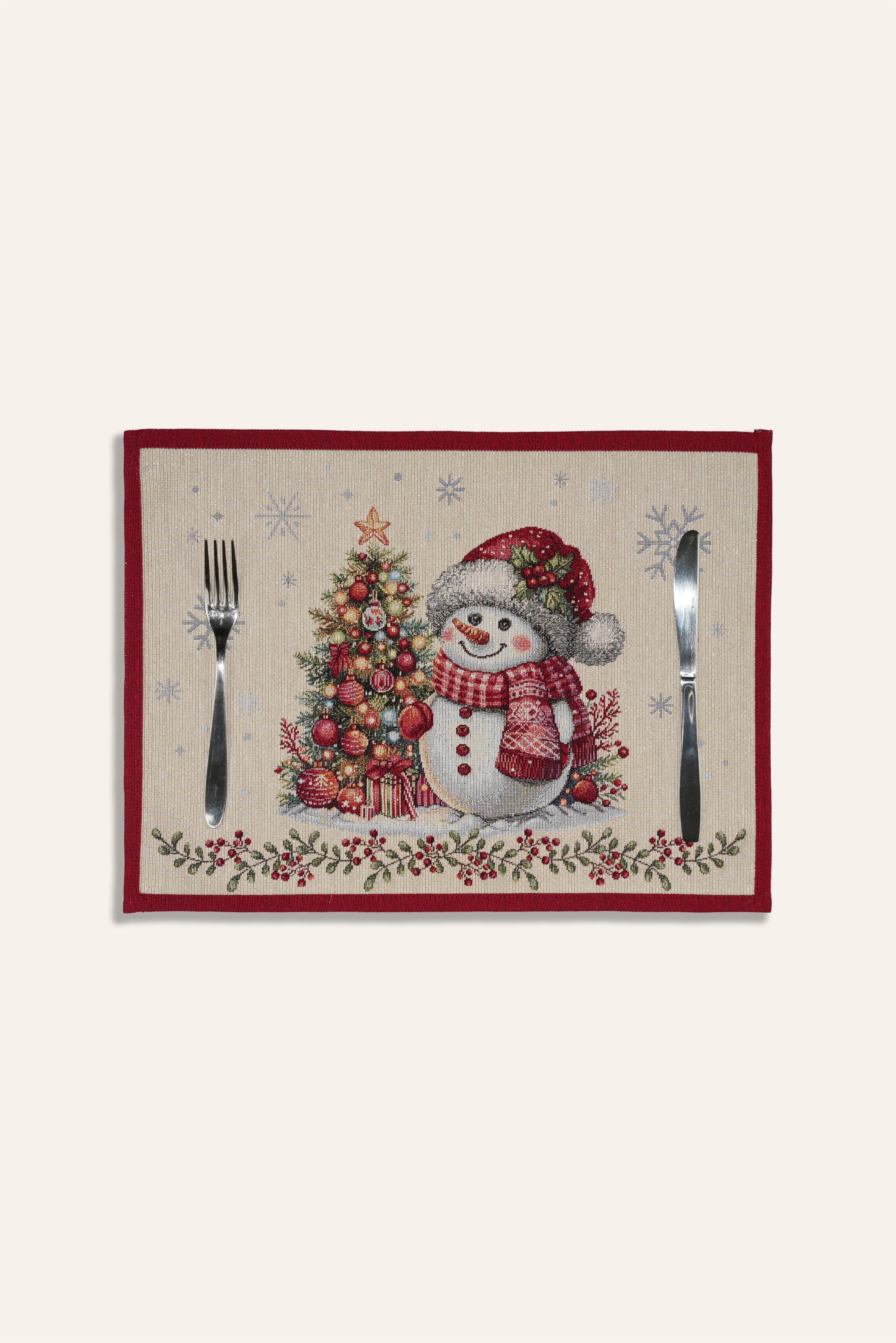 TOVAGLIETTA GOBELIN NATALIZIO PUPAZZO DI NEVE